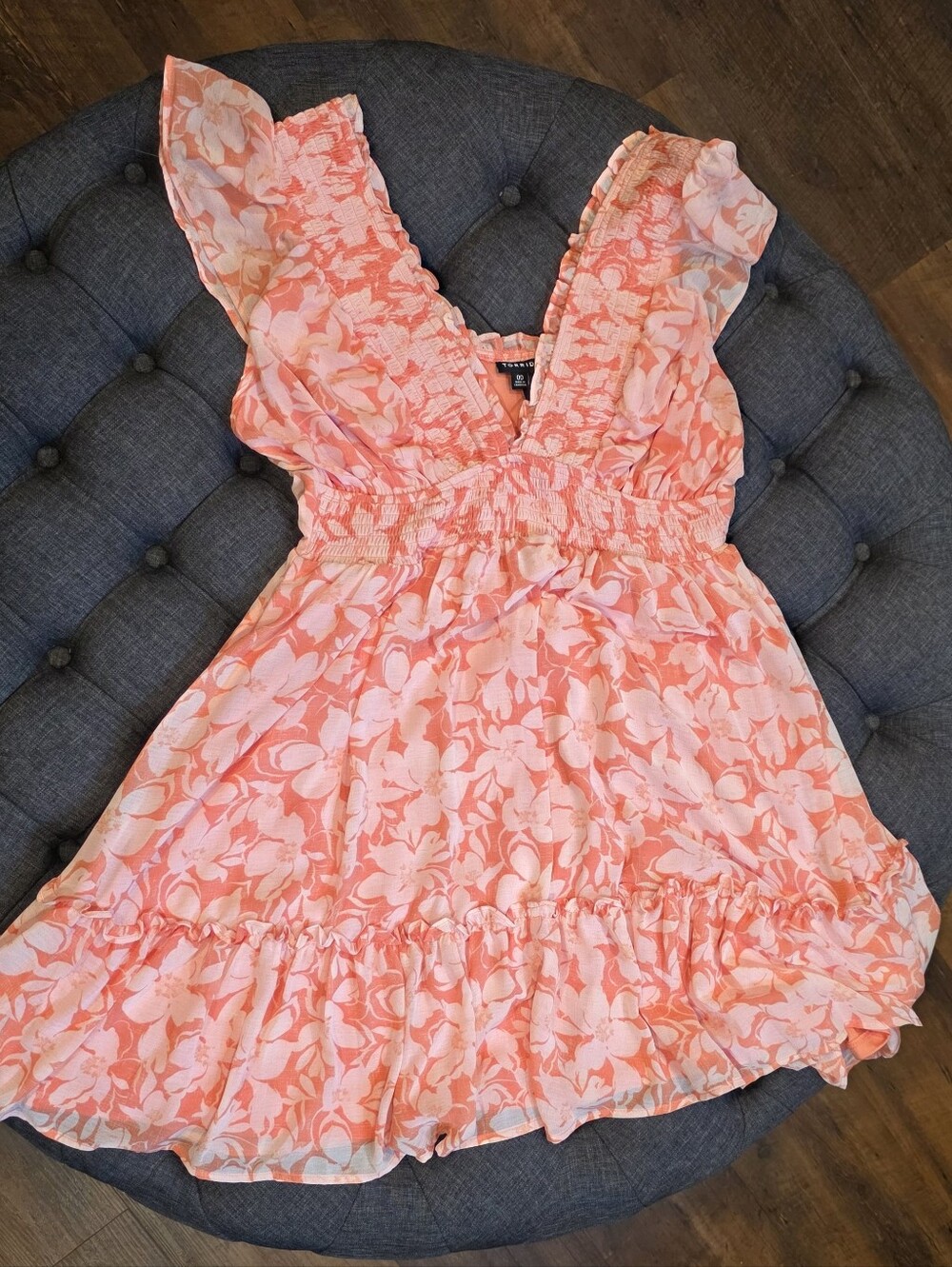 torrid Coral Floral Sundress with Ruffle Hem